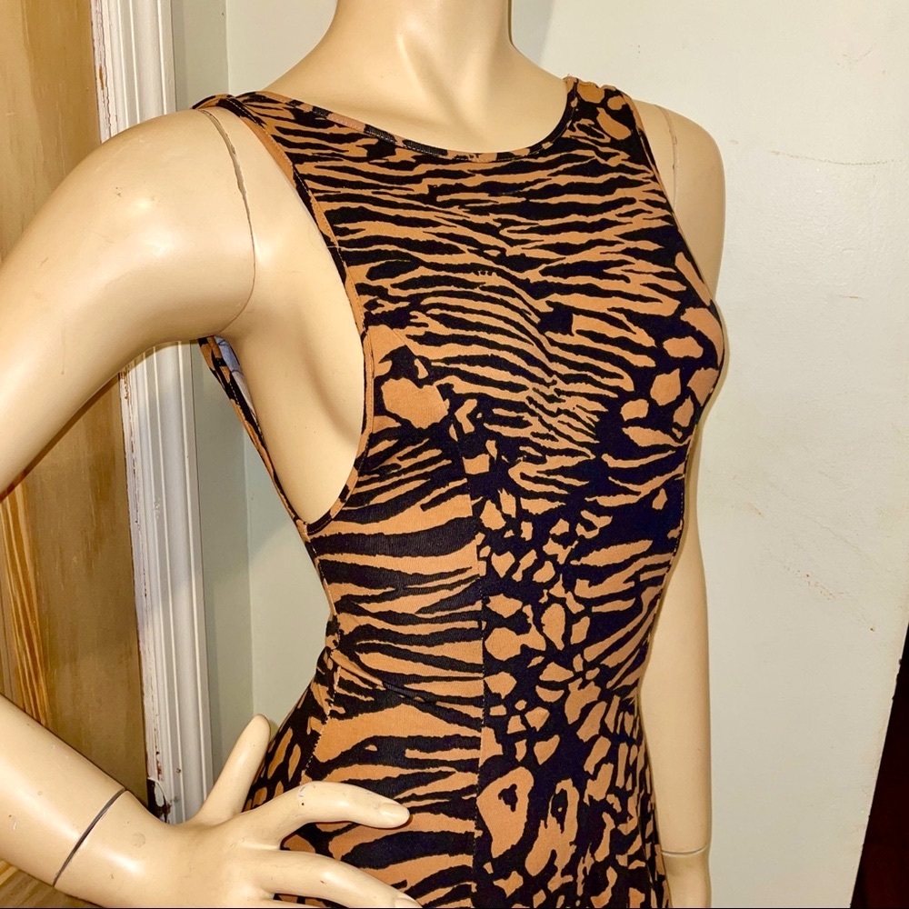 Ecote Bodycon Flare Skater Animal Print Dress